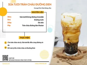 Công Thức Sữa Tươi Trân Châu Đường Đen