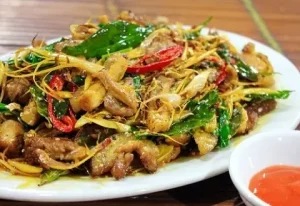 Thịt Dúi Xào Sả Ớt