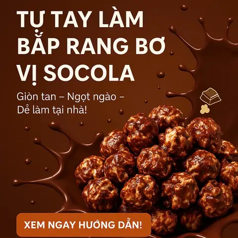 Cách Làm Bắp Rang Bơ Vị Socola Giòn Tan Tại Nhà