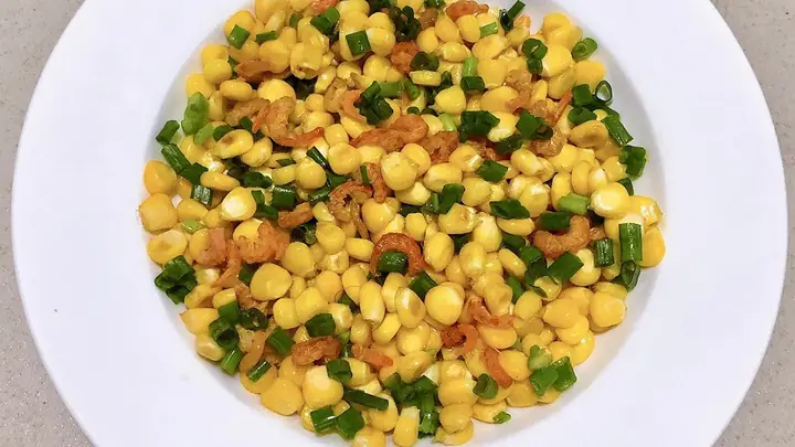 Bắp Xào Tôm Khô Trứng